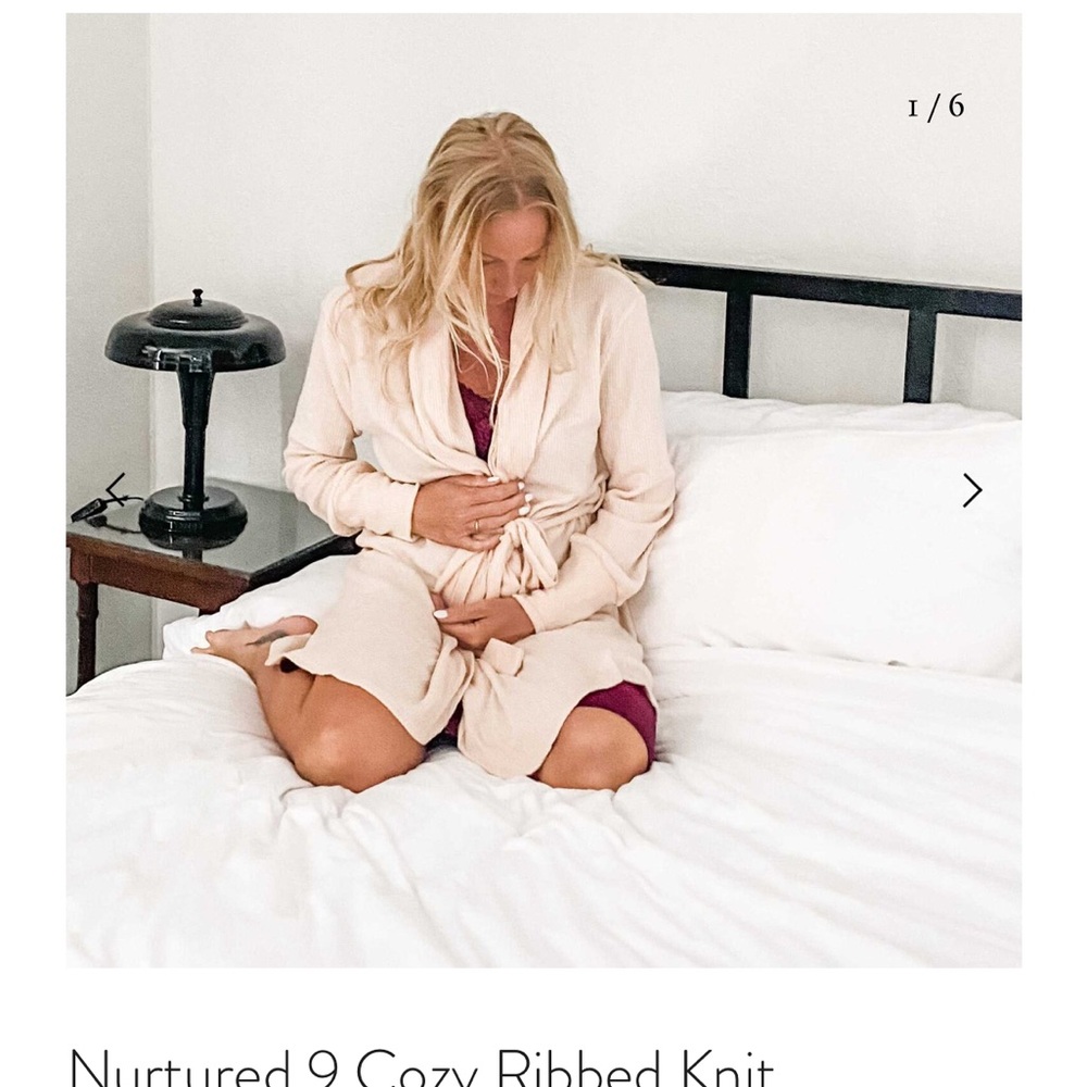 Nurtured 9 Cozy Ribbed Knit Maternity Robe